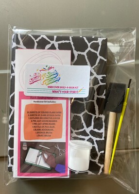 Hardcover book binding kit, make your own hardcover book at home, DIY, arts and crafts, craft party idea! Tools and instructions included. - image4